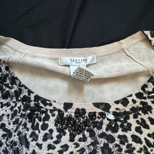 Vertigo Paris Animal Print Top with Black Accents